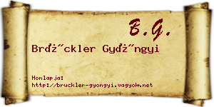 Brückler Gyöngyi névjegykártya